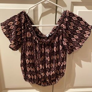 Off the shoulder cropped top